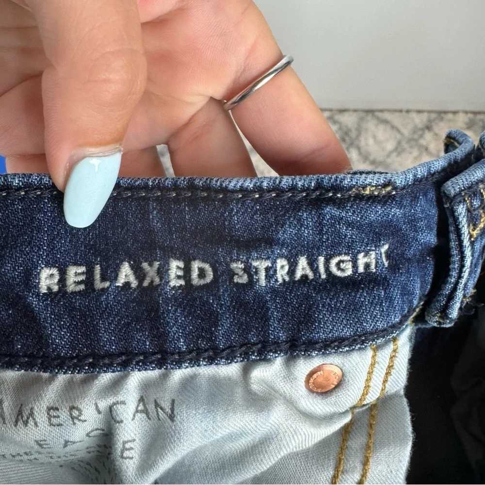 American Eagle Relaxed Straight Dark Wash Denim Casual Jeans size 30x32